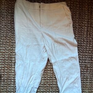 A New Day Cream cuffed pleated front trousers